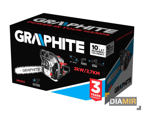 PIŁA SPALINOWA PILARKA ŁAŃCUCHOWA 2kW 2.7KM 40cm 16" GRAPHITE