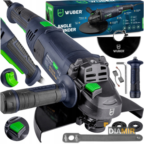 SZLIFIERKA KĄTOWA 2400W 230MM DIAX KĄTÓWKA MOCNA WOLNY START DUŻA WUBER