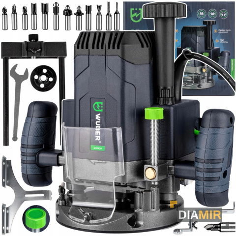 FREZARKA GÓRNOWRZECIONOWA ELEKTRYCZNA DO DREWNA ZESTAW + 12 FREZÓW WUBER