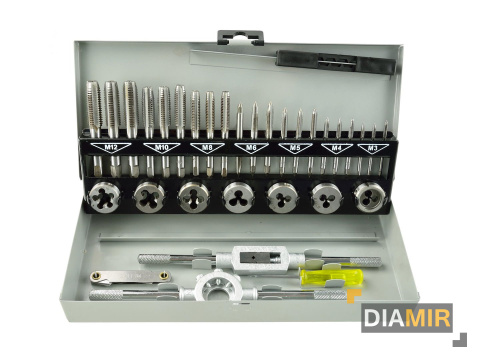 KOMPLET 32 szt. GWINTOWNIKI I NARZYNKI M3-M12 GEKO