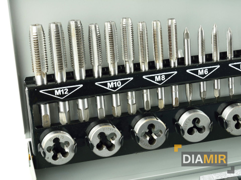 KOMPLET 32 szt. GWINTOWNIKI I NARZYNKI M3-M12 GEKO