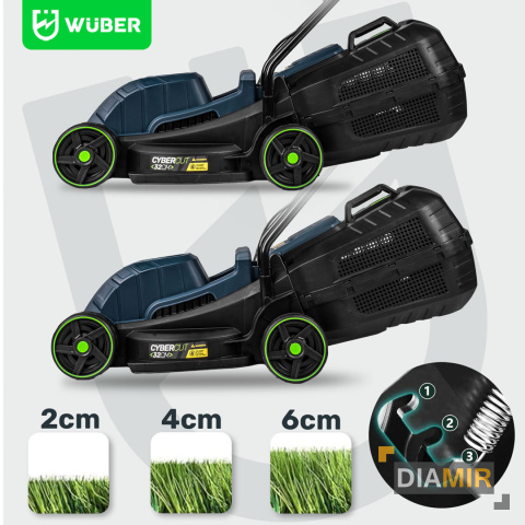 KOSIARKA ELEKTRYCZNA DO TRAWY 32cm 1200W Z REGULACJĄ LEKKA MOCNA DUŻY KOSZ