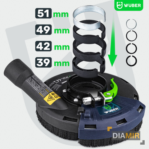OSŁONA PRZECIWPYŁOWA ODSYSAJĄCA DO SZLIFIERKI KĄTOWEJ 115-125MM WUBER