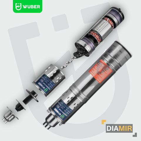 POMPA GŁĘBINOWA ŚRUBOWA 550W DO WODY CZYSTEJ DO STUDNI MOCNA 1500 L/H 1"