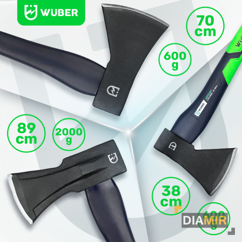 SIEKIERA UNIWERSALNA TOPOREK DO DREWNA FIBERGLASS MOCNA GŁOWICA 600G 38 CM