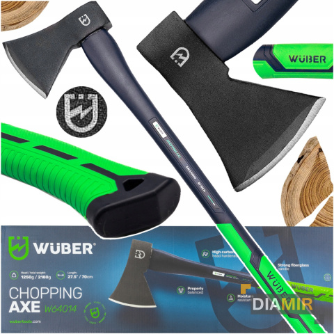 SIEKIERA UNIWERSALNA DO DREWNA FIBERGLASS DŁUGA MOCNA GŁOWICA 1250G 70 CM