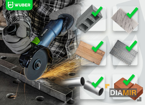 SZLIFIERKA KĄTOWA KĄTÓWKA DIAX 1200W Z REGULACJĄ + 10 TARCZ