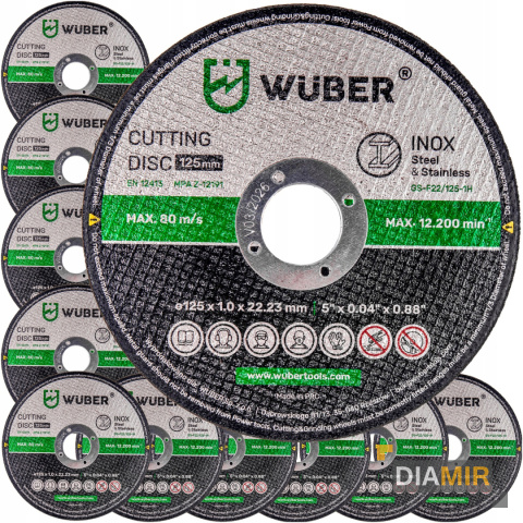 TARCZA DO CIĘCIA METALU 125x1,0 MM ZESTAW 10 SZTUK