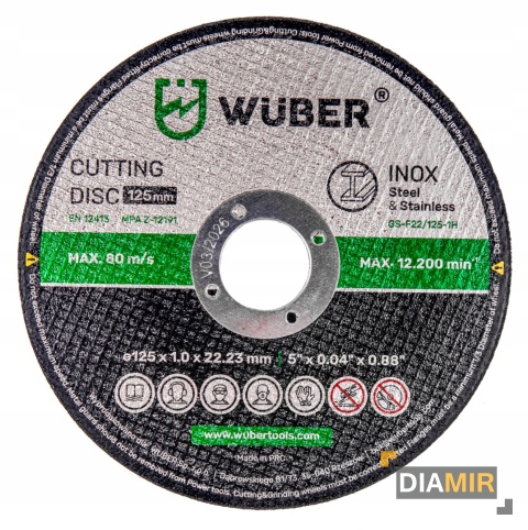 TARCZA DO CIĘCIA METALU 125x1,0 MM ZESTAW 10 SZTUK