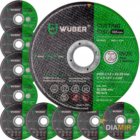 TARCZA DO CIĘCIA METALU 125x1,2 MM ZESTAW 10 SZTUK