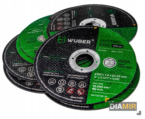 TARCZA DO CIĘCIA METALU 125x1,2 MM ZESTAW 10 SZTUK