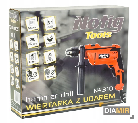 WIERTARKA UDAROWA Z UDAREM 230V 900W 230V 900W UCHWYT 13mm