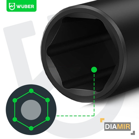 ZESTAW NASADEK UDAROWYCH 13 SZT. 1/2" 6-KĄTNE DŁUGIE NASADKI 10-32MM WUBER