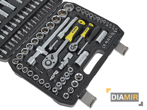 ZESTAW komplet KLUCZY NASADOWYCH KLUCZE NASADOWE 108 el. 1/4" 1/2" walizka