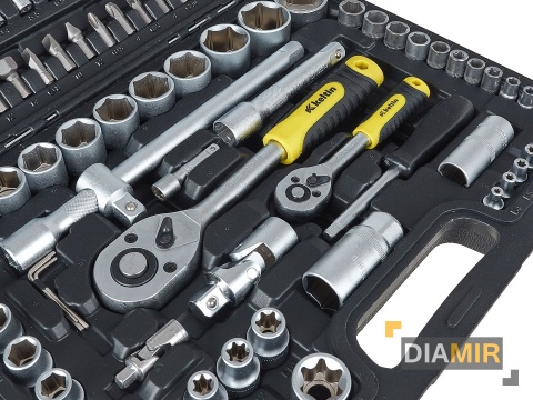 ZESTAW komplet KLUCZY NASADOWYCH KLUCZE NASADOWE 108 el. 1/4" 1/2" walizka