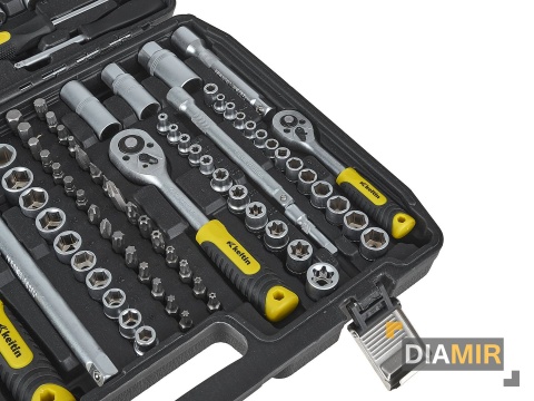 ZESTAW KLUCZY NASADOWYCH BITY NASADKI PŁASKIE 1/4 "3/8" 1/2" 216 el.