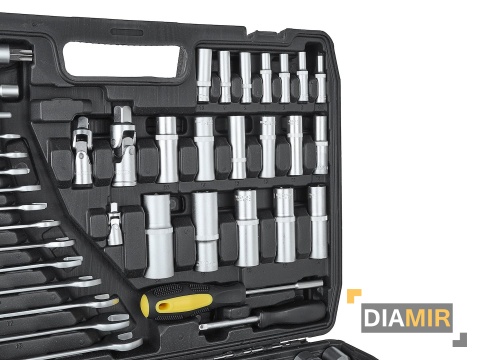 ZESTAW KLUCZY NASADOWYCH BITY NASADKI PŁASKIE 1/4 "3/8" 1/2" 216 el.