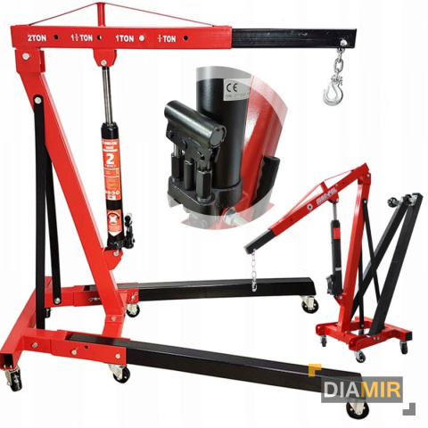 ŻURAW WARSZTATOWY 2T PODNOŚNIK ZBLOCZE ŁAŃCUCHY DŹWIG DO SILNIKA