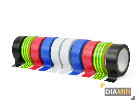 Zestaw 10szt. Taśma izolacyjna kolorowa z PCVPVC Geko 19 mm x 5 m