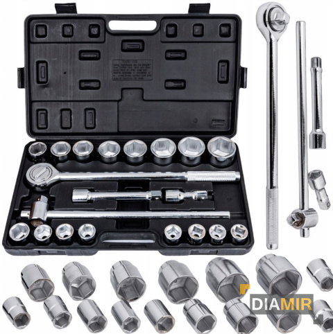 Zestaw KLUCZE NASADOWE 3/4" 6-KĄTNE 21el. 19-50mm