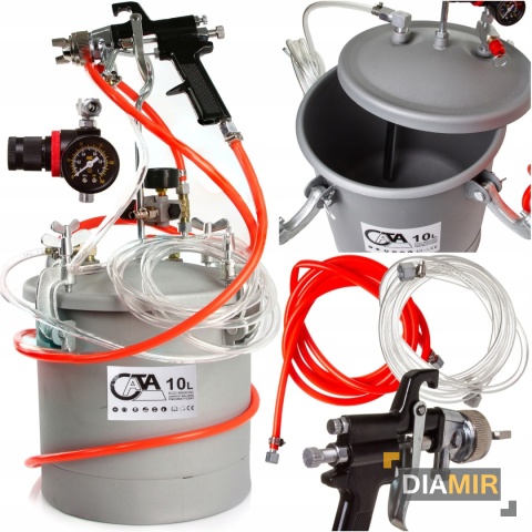 AGREGAT MALARSKI PISTOLET LAKIERNICZY MALOWANIA PNEUMATYCZNY ZBIORNIK 10L