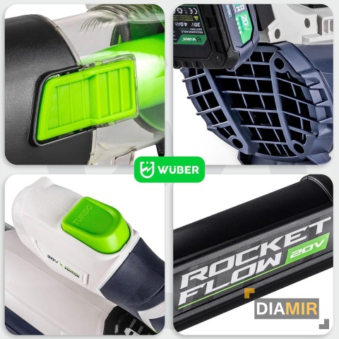 DMUCHAWA AKUMULATOROWA DO LIŚCI AKU 20 V 4,0 Ah 137 KM/h OGRODOWA