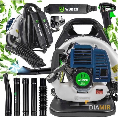 DMUCHAWA PLECAKOWA 1,7 KM 330 km/h SPALINOWA DO LIŚCI TRAWY OGRODOWA WUBER