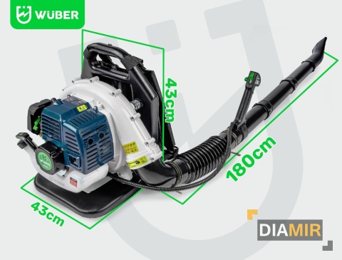 DMUCHAWA PLECAKOWA 1,7 KM 330 km/h SPALINOWA DO LIŚCI TRAWY OGRODOWA WUBER
