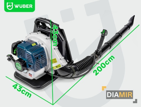 DMUCHAWA PLECAKOWA 1,7 KM 330 km/h SPALINOWA DO LIŚCI TRAWY OGRODOWA WUBER