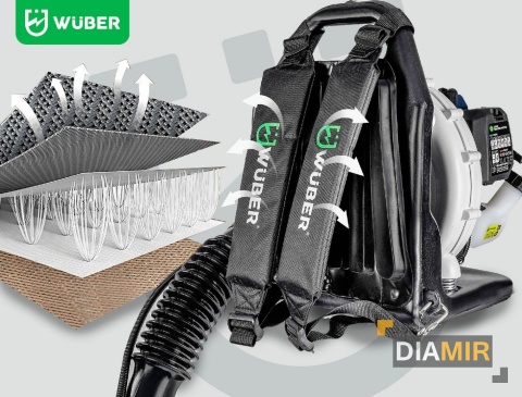 DMUCHAWA PLECAKOWA 1,7 KM 330 km/h SPALINOWA DO LIŚCI TRAWY OGRODOWA WUBER