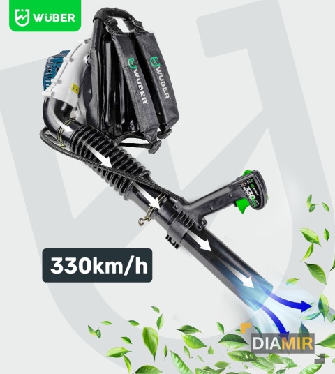 DMUCHAWA PLECAKOWA 1,7 KM 330 km/h SPALINOWA DO LIŚCI TRAWY OGRODOWA WUBER