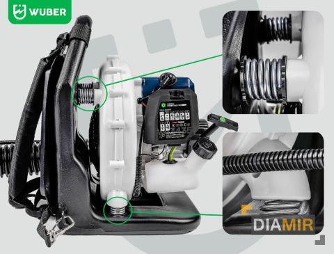 DMUCHAWA PLECAKOWA 1,7 KM 330 km/h SPALINOWA DO LIŚCI TRAWY OGRODOWA WUBER