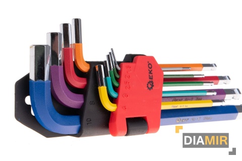 KLUCZE IMBUS imbusowe kolorowe 1,5-10mm 9el. CrV Geko