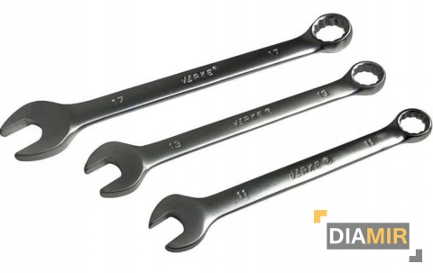 KLUCZE OCZKOWE PŁASKIE 12 ELE. 6 - 32mm SATYNA POKROWIEC