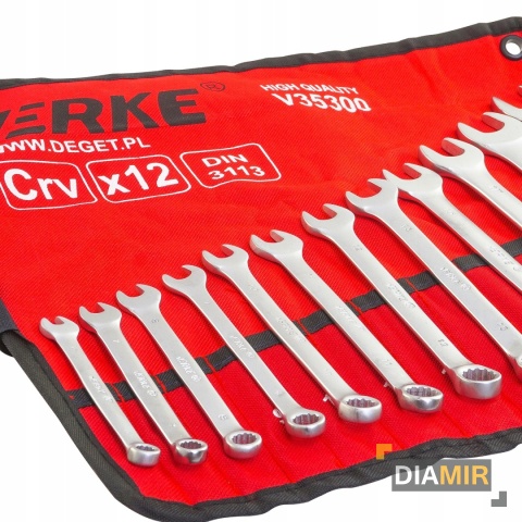 KLUCZE PŁASKIE PŁASKO OCZKOWE ZESTAW KLUCZY PŁASKICH 6-22mm DWUSTRONNE 12EL