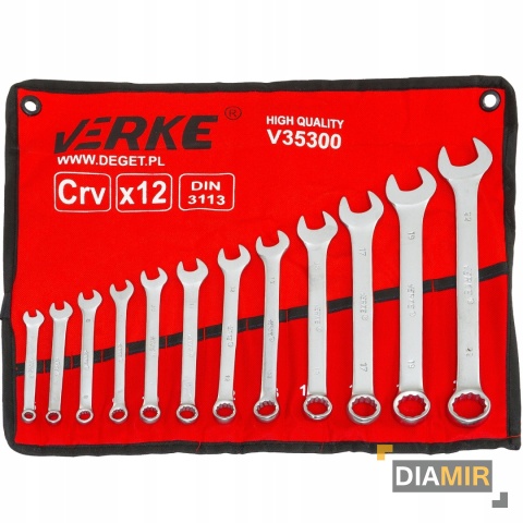 KLUCZE PŁASKIE PŁASKO OCZKOWE ZESTAW KLUCZY PŁASKICH 6-22mm DWUSTRONNE 12EL