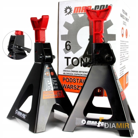 KOBYŁKI 6T 2x PODSTAWKI WARSZTATOWE PODPORY Z BLOKADĄ