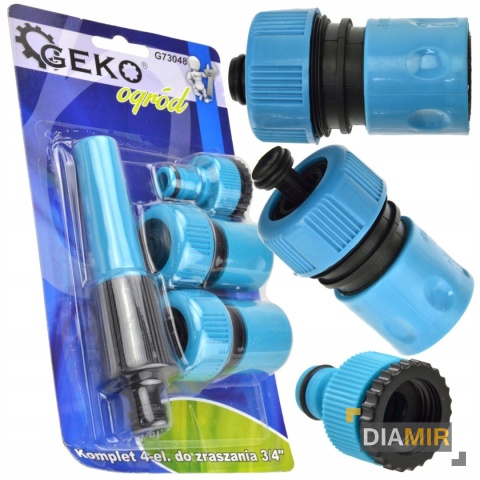 Komplet 4el. ZŁĄCZKI DO WĘŻA końcówki do zraszania 3/4"