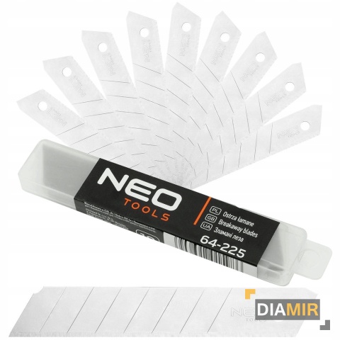 NEO Ostrza łamane 18mm do noży stal SK2 opakowanie 10sztuk 64-225