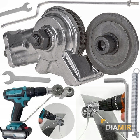 NOŻYCE RĘCZNE ADAPTER DO CIĘCIA BLACHY NA WKRĘTARKĘ HEX 1,5 mm GEKO