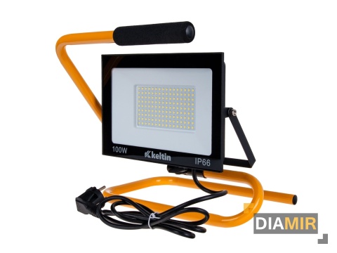 Naświetlacz HALOGEN LED 100W statyw budowlany PRZENOŚNY + PRZEWÓD biały zimny 6500K