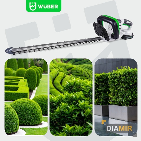 Nożyce elektryczne akumulatorowe Wuber 51 cm 20 V AKU 2,0 Ah do żywopłotu
