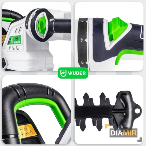 Nożyce elektryczne akumulatorowe Wuber 50 cm 20 V 2x AKU 2,0Ah do żywopłotu