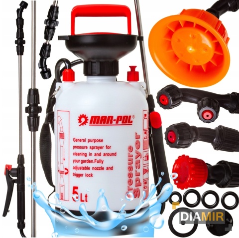 OPRYSKIWACZ ręczny SPRYSKIWACZ CIŚNIENIOWY 5L plecakowy KOŁNIERZ