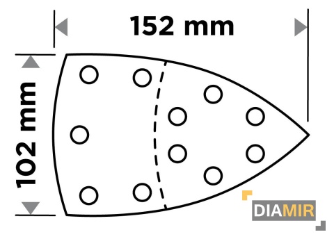 PAPIER ŚCIERNY P60 na rzep żelazko 102 x 152mm 5szt. OTWORY GRAPHITE
