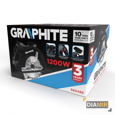 PILARKA PIŁA TARCZOWA 1200W 185mm NAJAZDOWA RĘCZNA GRAPHITE