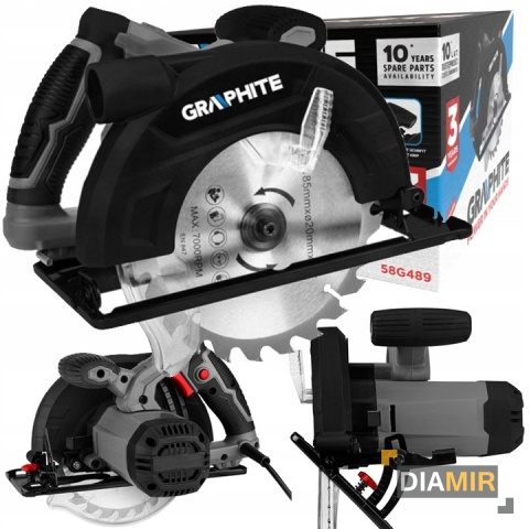 PILARKA PIŁA TARCZOWA 1200W 185mm NAJAZDOWA RĘCZNA GRAPHITE