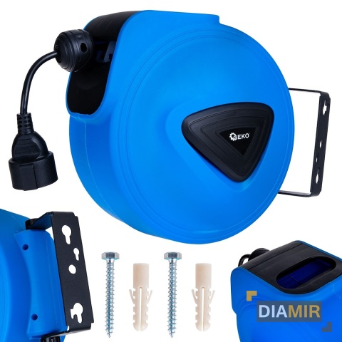 PRZEDŁUŻACZ elektryczny BĘBNOWY 15 m + 1,5 m ZWIJAK AUTOMATYCZNY