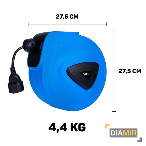 PRZEDŁUŻACZ elektryczny BĘBNOWY 15 m + 1,5 m ZWIJAK AUTOMATYCZNY