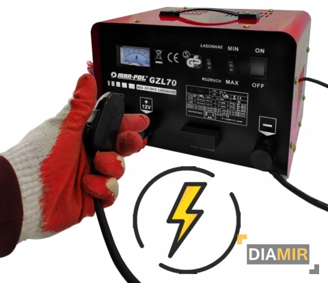 Prostownik samochodowy GZL-70 FAST CHARGE + ROZRUCH 200A 12V 24V